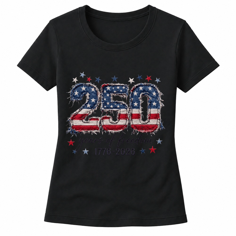 Product 250 Years Freedom Embroidery Patch Women's T-shirts