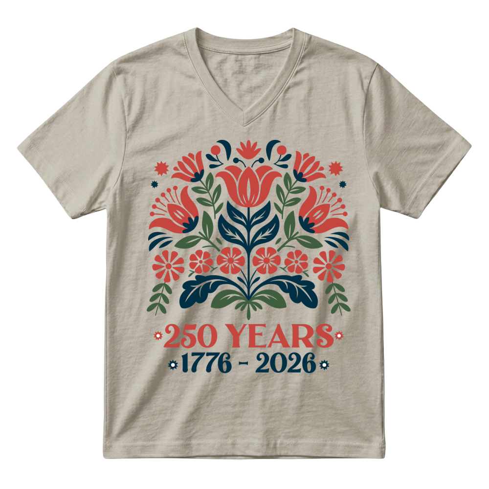 Product Retro 1776   2026 USA 250 Years Independence Day V-Neck T-shirt
