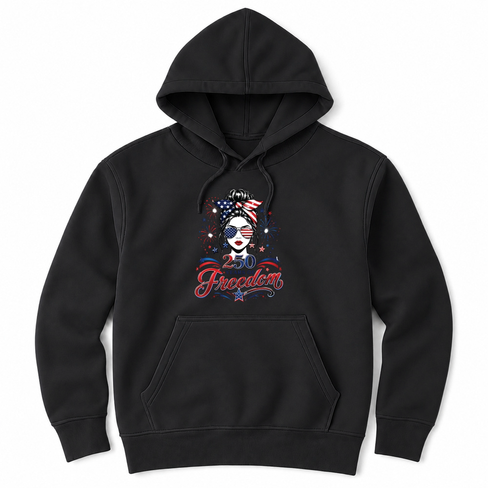Product 250 Years of Freedom USA Patriotic Girl Unisex Hoodie