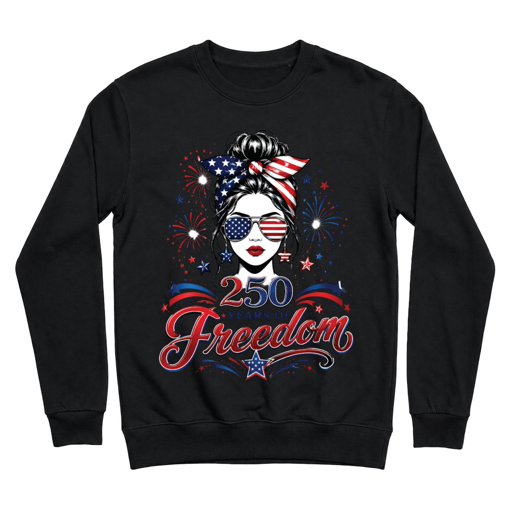 Product 250 Years of Freedom USA Patriotic Girl Unisex Sweatshirt