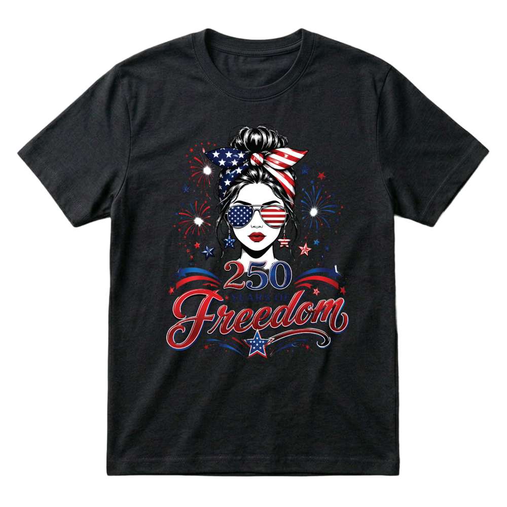 Product 250 Years of Freedom USA Patriotic Girl T-Shirt