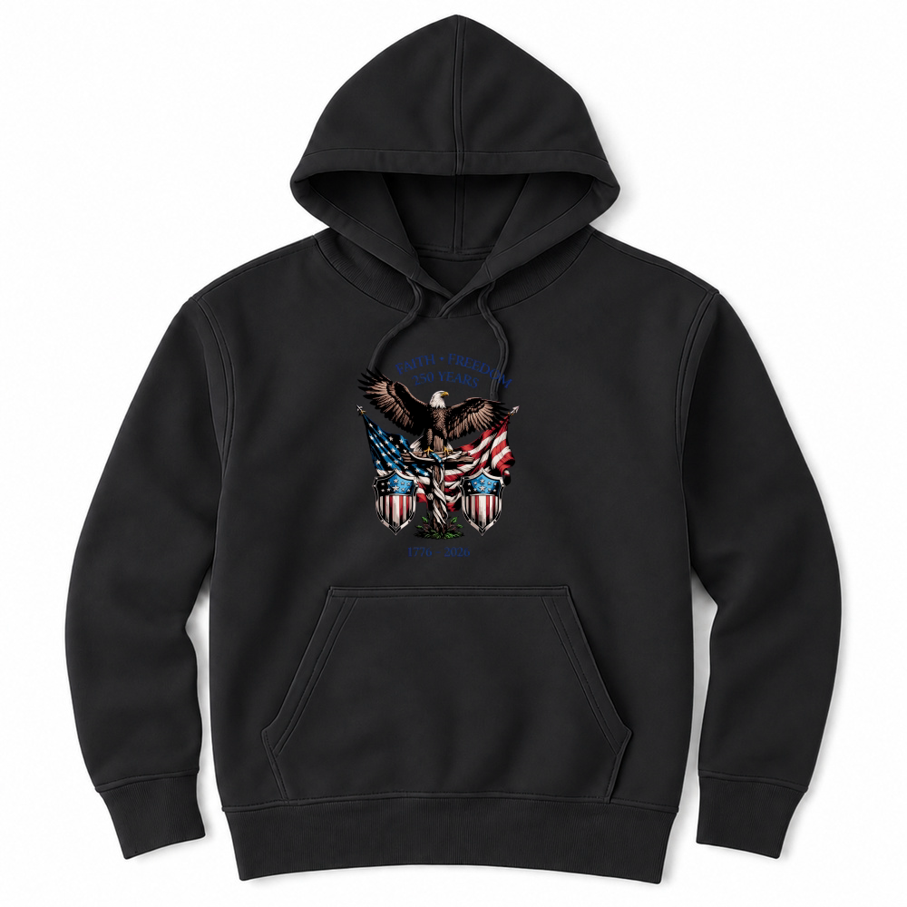 Product 250 Years Faith Freedom 4th of July USA Unisex Hoodie