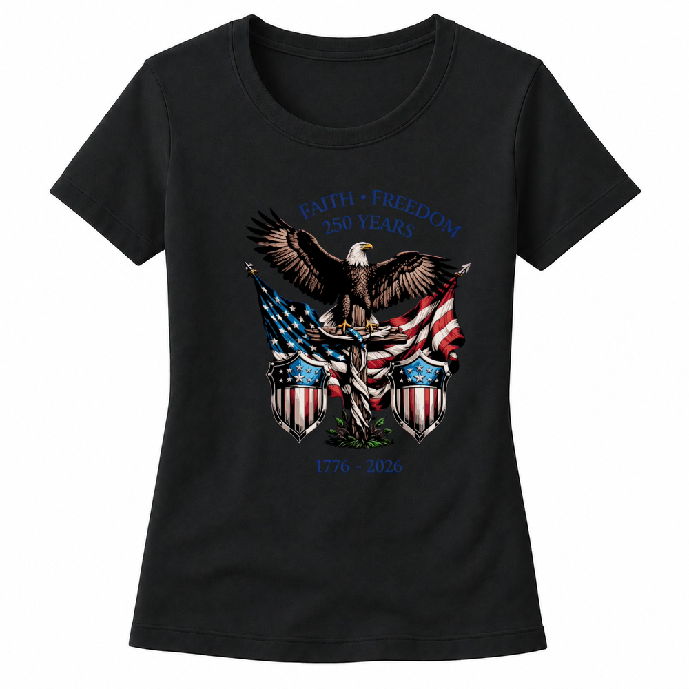 Product 250 Years Faith Freedom 4th of July USA Women's T-shirts