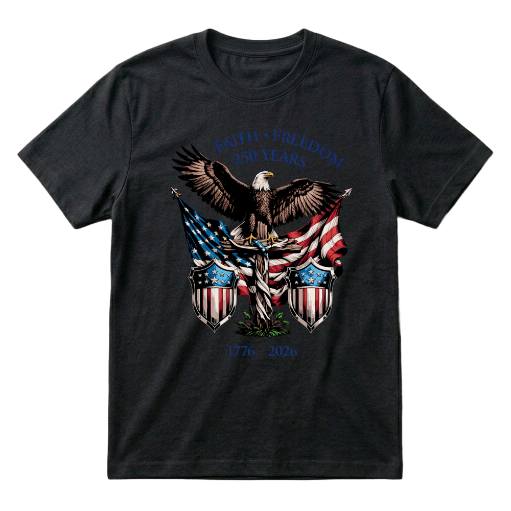 Product 250 Years Faith Freedom 4th of July USA T-Shirt