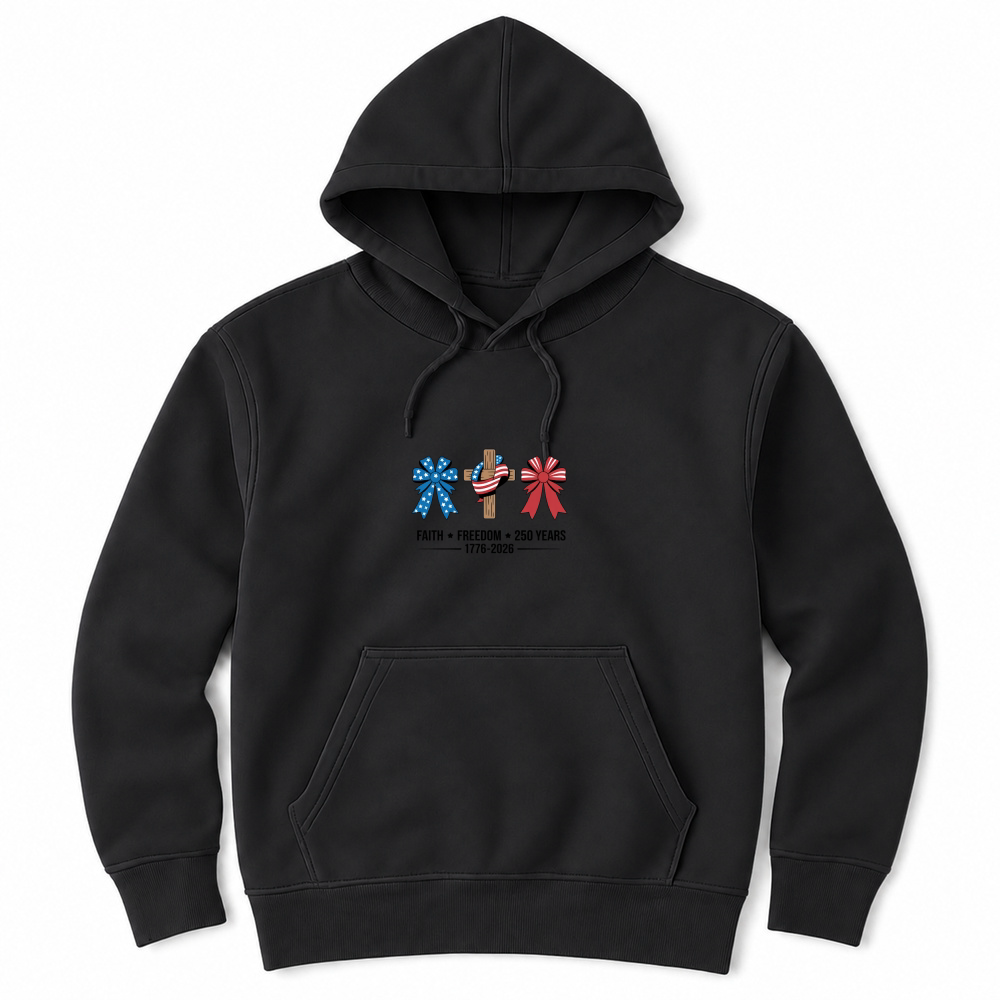 Product Faith Freedom 250 Years Jesus Christ 1776 2026 Unisex Hoodie