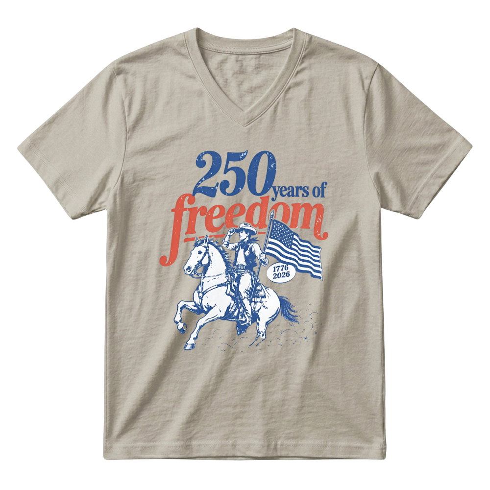Product 250 years of freedom usa 1776 2026 V-Neck T-shirt