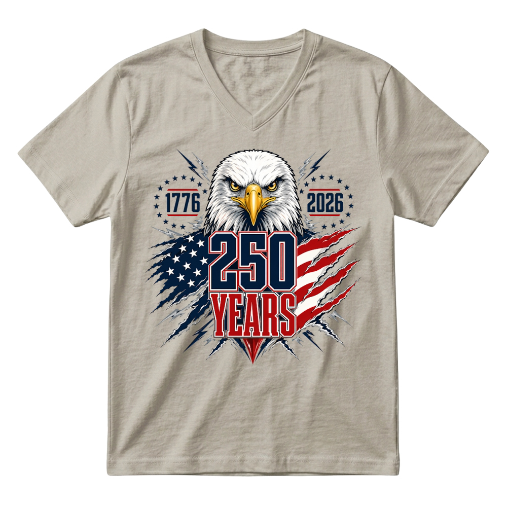 Product 250 Years Patriotic Eagle V-Neck T-shirt