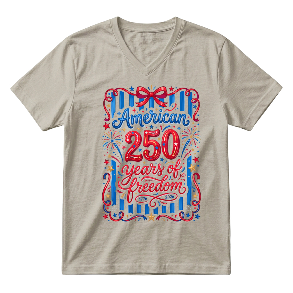 Product American 250 Years Freedom 1776 2026 V-Neck T-shirt