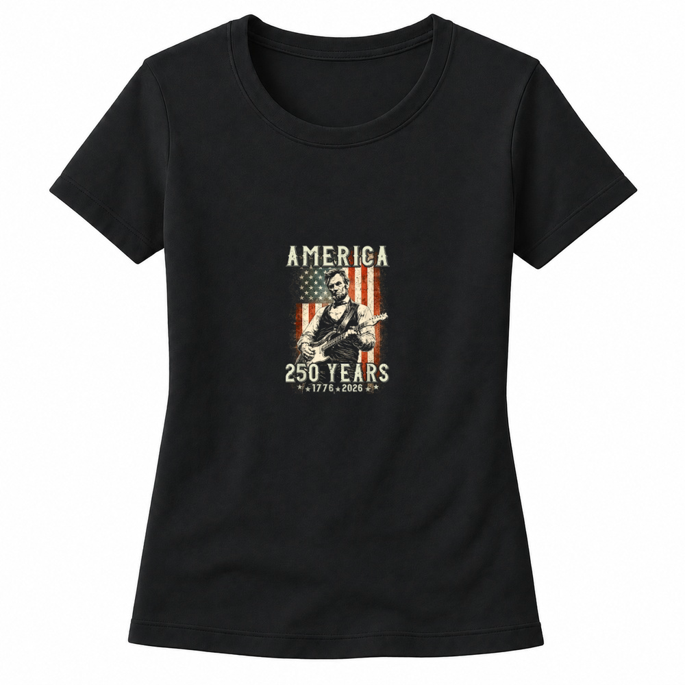 Product Vintage Abraham Lincoln Abe Lincoln Playing Guitar 250 Years Women's T-shirts
