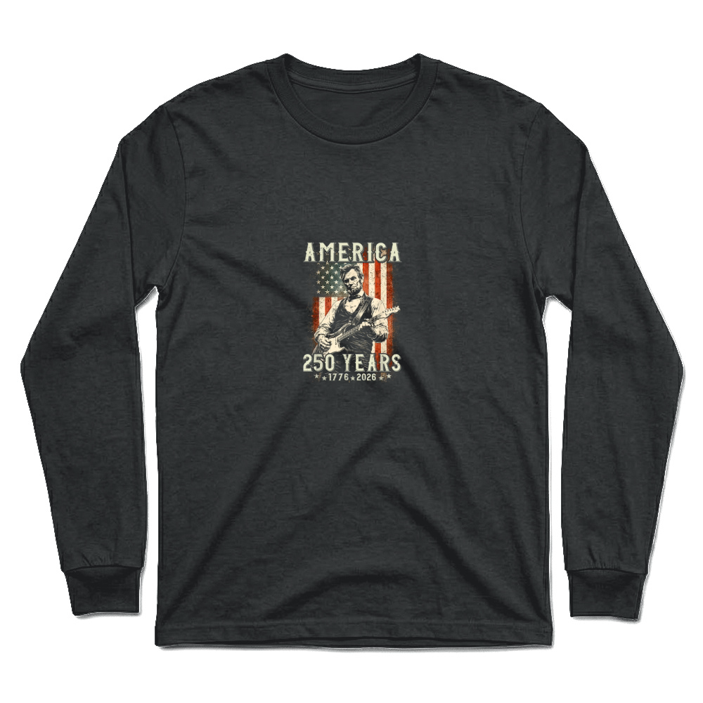 Product Vintage Abraham Lincoln Abe Lincoln Playing Guitar 250 Years Unisex Longsleeve
