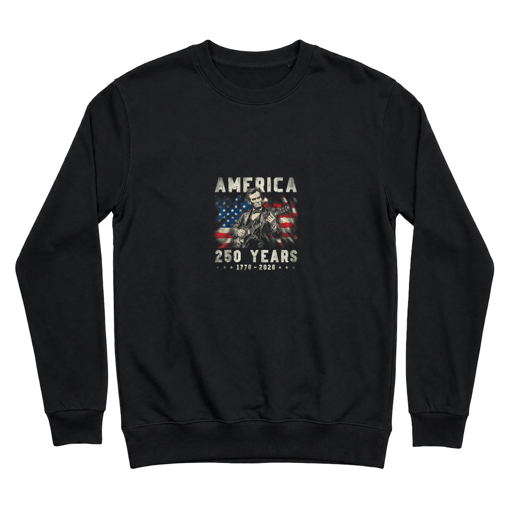 Product Vintage Abraham Lincoln Abe Lincoln Playing Guitar 250 Years Unisex Sweatshirt