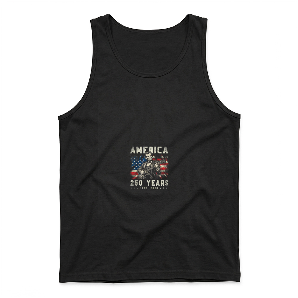 Product Vintage Abraham Lincoln Abe Lincoln Playing Guitar 250 Years Tank Top