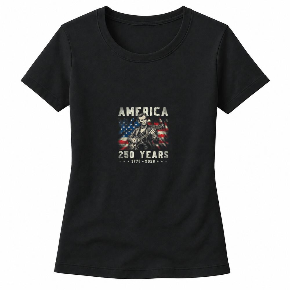 Product Vintage Abraham Lincoln Abe Lincoln Playing Guitar 250 Years Women's T-shirts