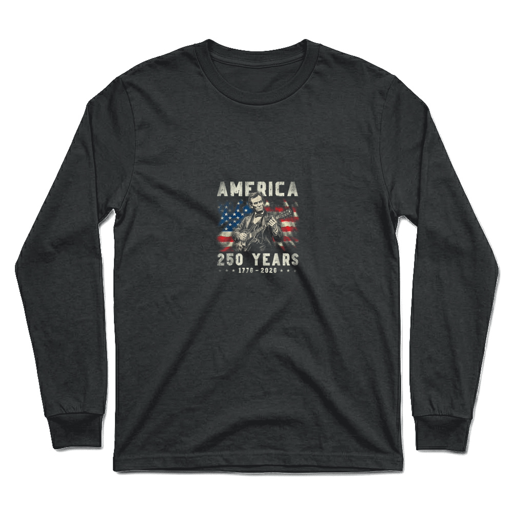 Product Vintage Abraham Lincoln Abe Lincoln Playing Guitar 250 Years Unisex Longsleeve