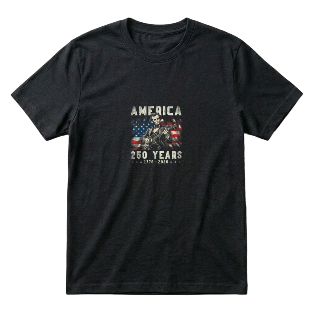 Product Vintage Abraham Lincoln Abe Lincoln Playing Guitar 250 Years T-Shirt
