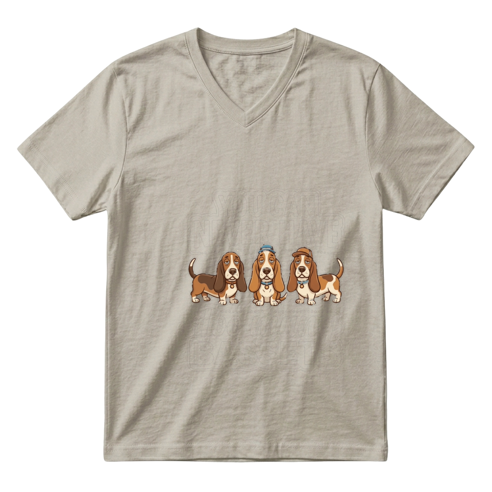 Product Bassets Dog Humor Pets Hound V-Neck T-shirt