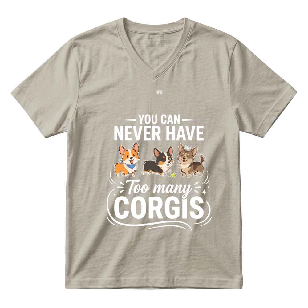 Product Corgis Dogs Pets Cute  Cartoon V-Neck T-shirt