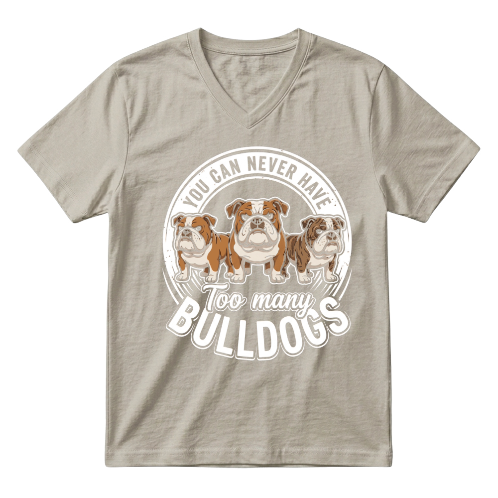 Product Bulldogs Dogs Pets Animals Funny V-Neck T-shirt