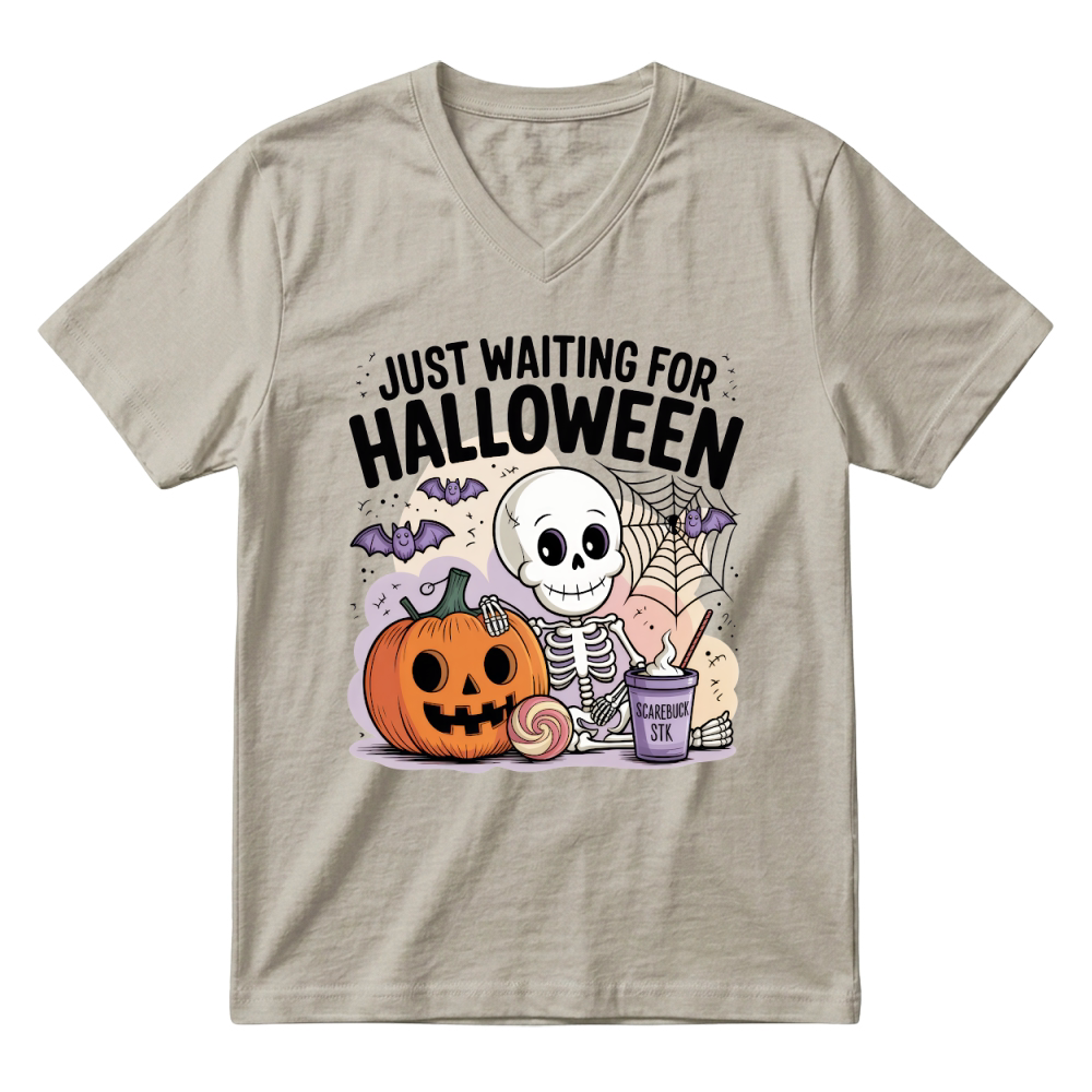 Product just waiting for halloween V-Neck T-shirt