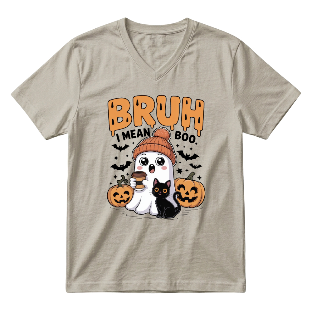 Product bruh i mean boo halloween V-Neck T-shirt
