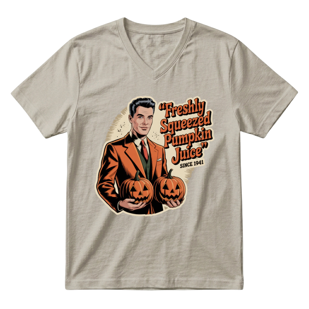 Product freshly squeezed pumpkin juice since 1941 halloween V-Neck T-shirt