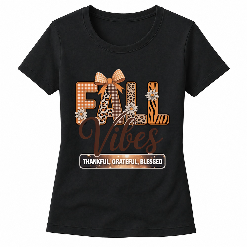 Product fall vibes thankful grateful blessed Women's T-shirts