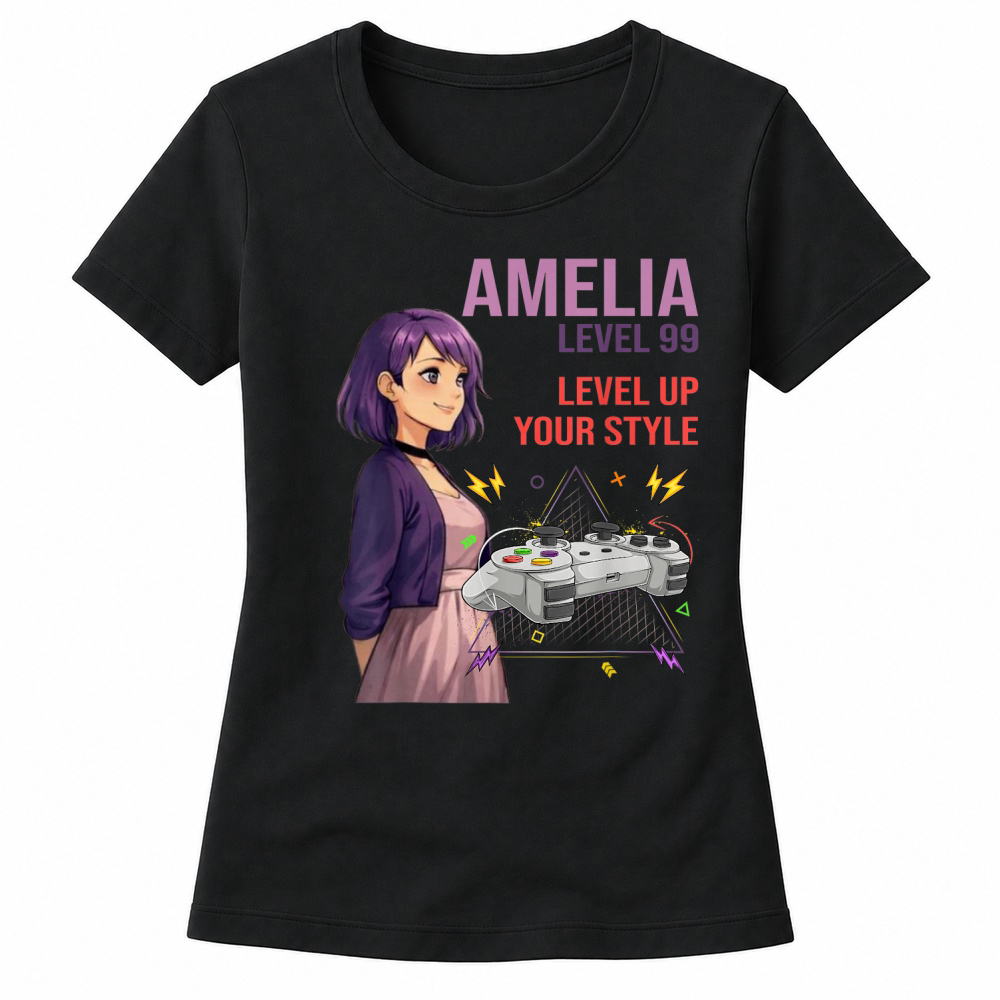 Product Amelia Cool Anime Girl Internet Meme Aesthetic Character T Shirt Women's T-shirts