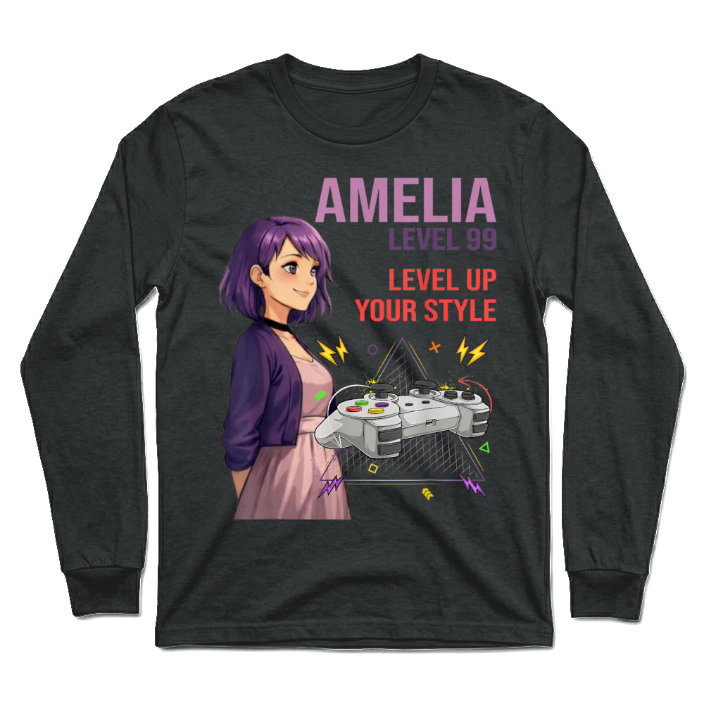 Product Amelia Cool Anime Girl Internet Meme Aesthetic Character T Shirt Unisex Longsleeve