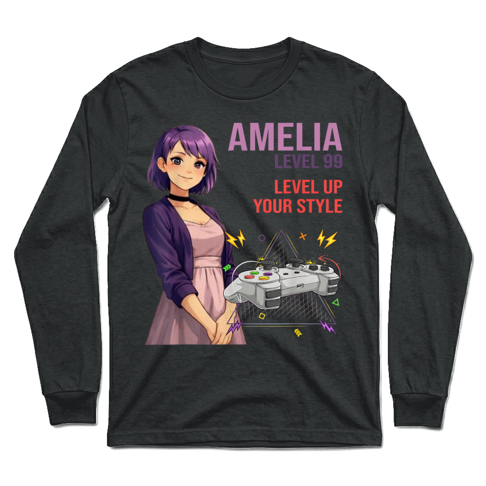 Product Amelia Cool Anime Girl Internet Meme Aesthetic Character T Shirt Unisex Longsleeve