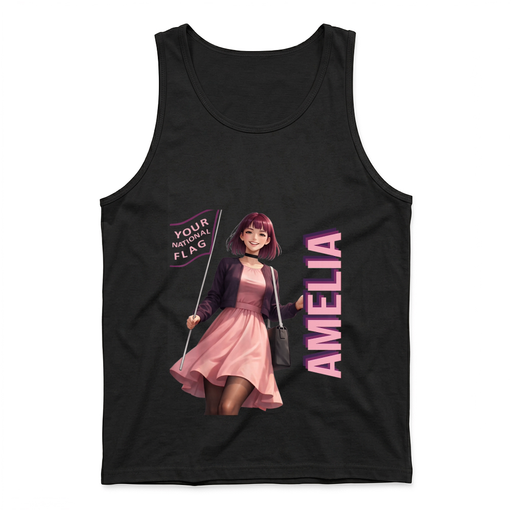 Product Amelia Kawaii Anime Character Purple Internet Aesthetic Meme T Shirt Tank Top