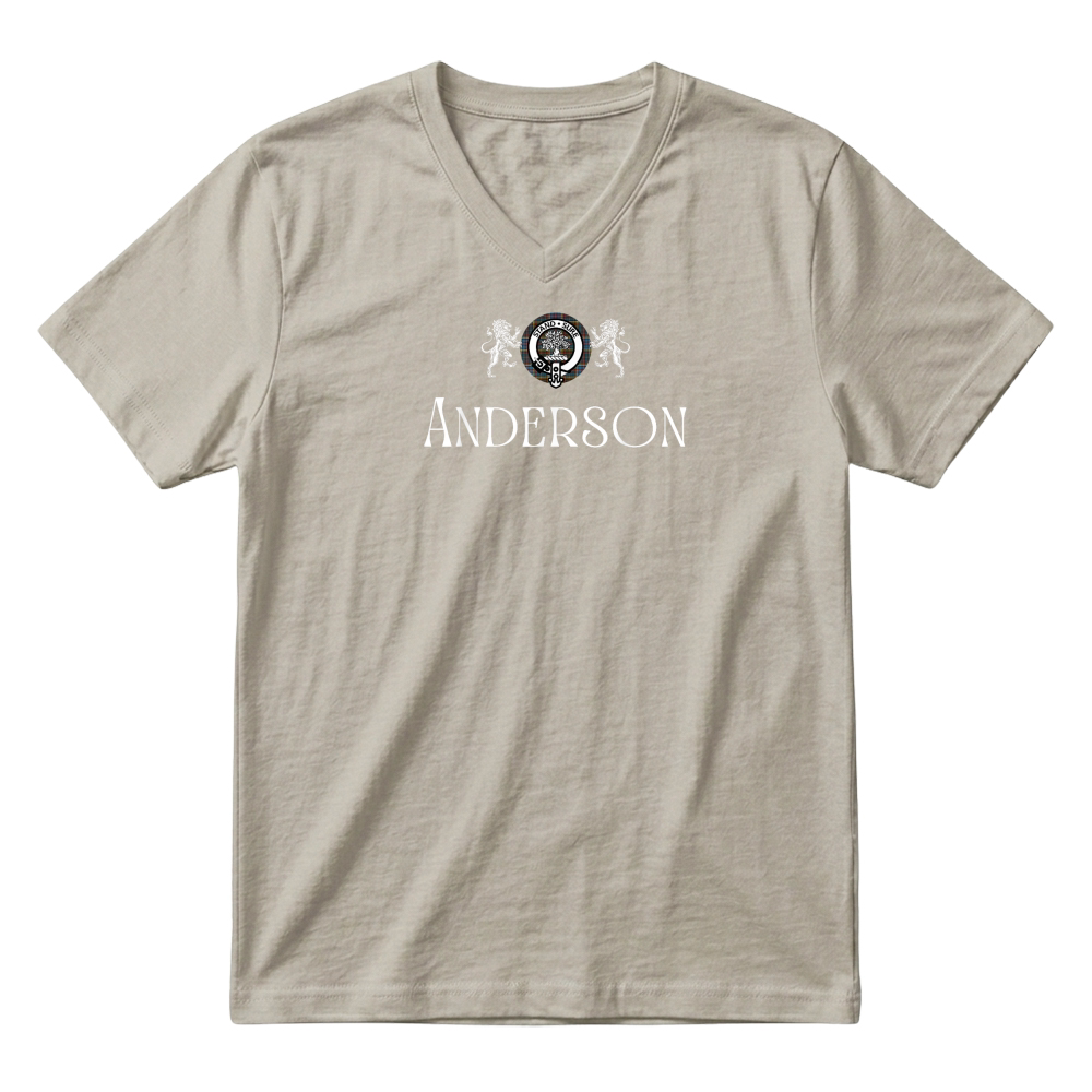 Product Anderson Clan Scottish Name Coat Of Arms Tartan T Shirt V-Neck T-shirt