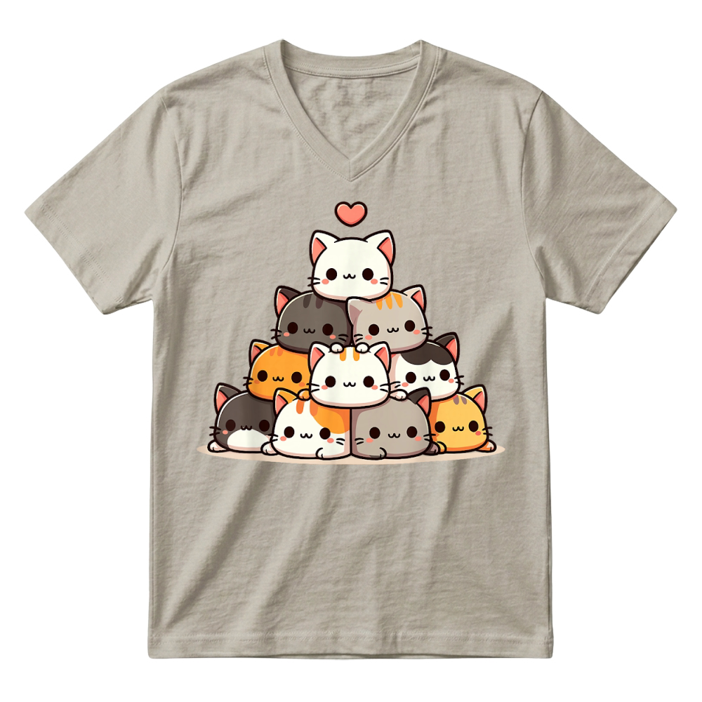 Product Cat Cute Cats Anime Kawaii T Shirt V-Neck T-shirt