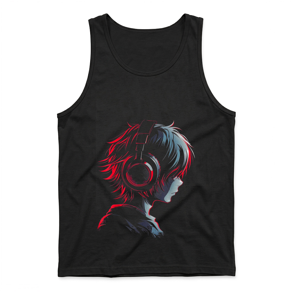 Product Anime Manga Graphic Headphone Artwork Anime T Shirt Tank Top
