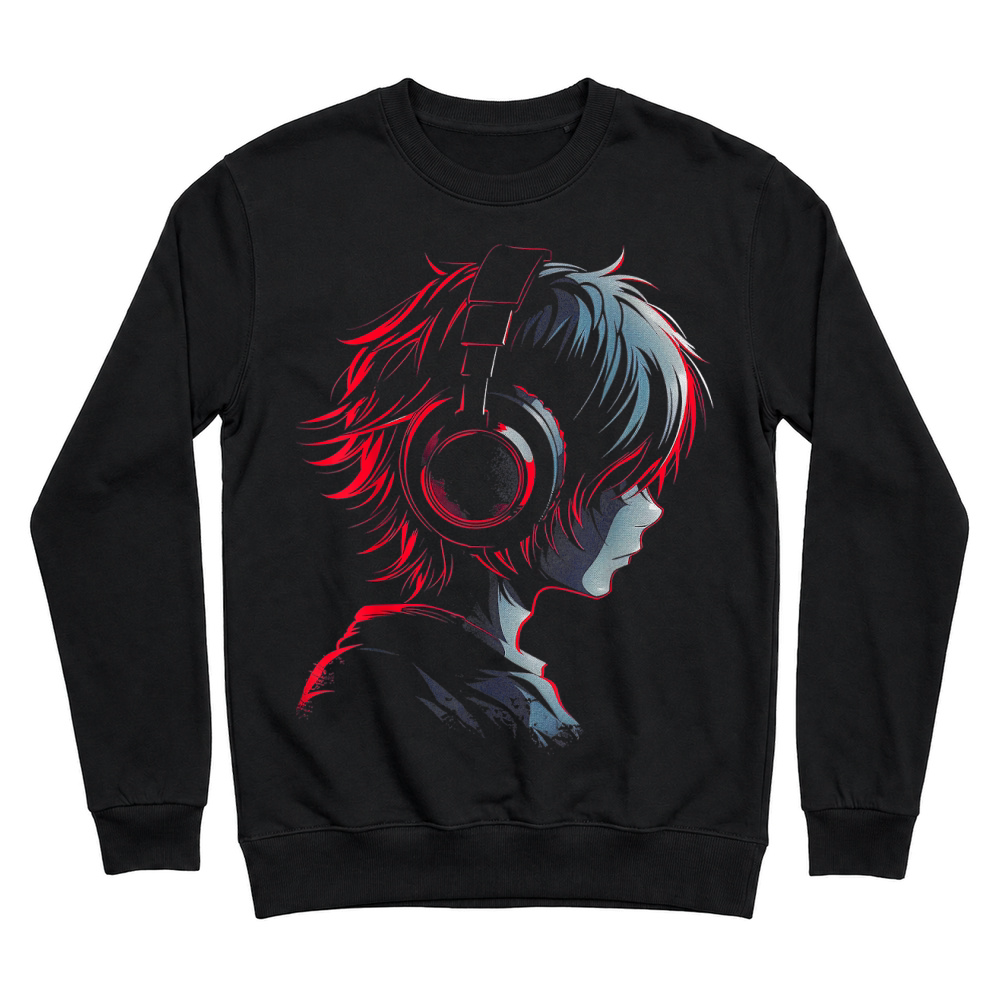 Product Anime Manga Graphic Headphone Artwork Anime T Shirt Unisex Sweatshirt