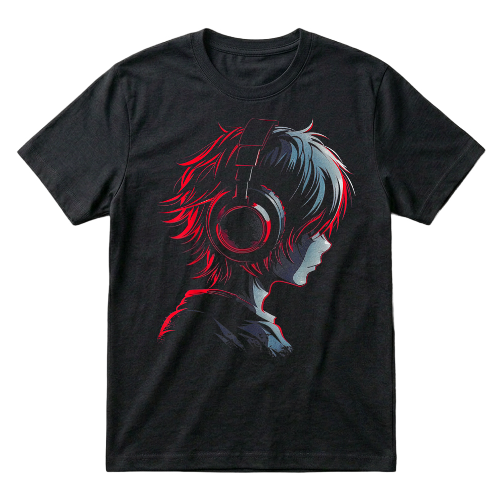 Product Anime Manga Graphic Headphone Artwork Anime T Shirt T-Shirt
