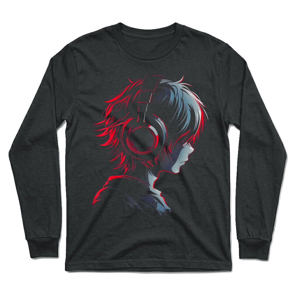 Product Anime Manga Graphic Headphone Artwork Anime T Shirt Unisex Longsleeve