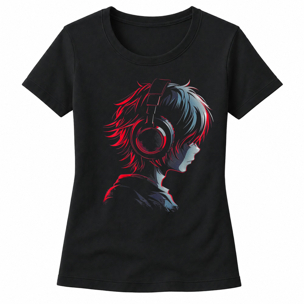 Product Anime Manga Graphic Headphone Artwork Anime T Shirt Women's T-shirts