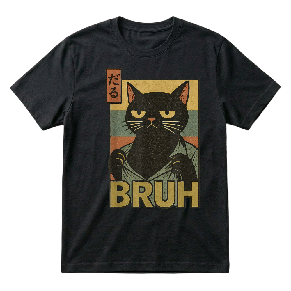 Product Funny Cat Bruh Teen Boys Girls Men Women Meme Japanese Anime T Shirt T-Shirt