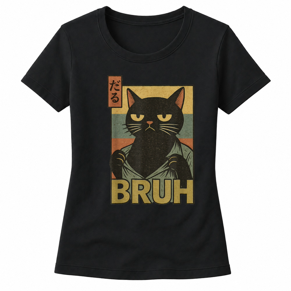 Product Funny Cat Bruh Teen Boys Girls Men Women Meme Japanese Anime T Shirt Women's T-shirts
