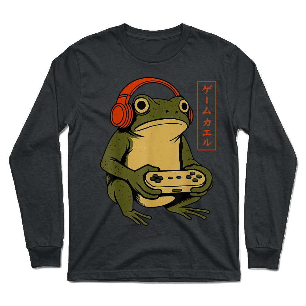 Product Japanese Gamer Frog Art Men Women Boys Funny Vintage Gaming T Shirt Unisex Longsleeve
