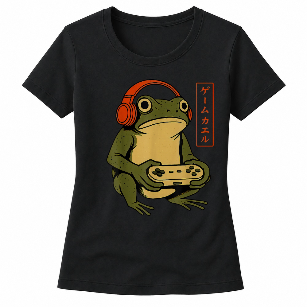 Product Japanese Gamer Frog Art Men Women Boys Funny Vintage Gaming T Shirt Women's T-shirts