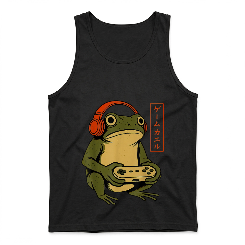 Product Japanese Gamer Frog Art Men Women Boys Funny Vintage Gaming T Shirt Tank Top