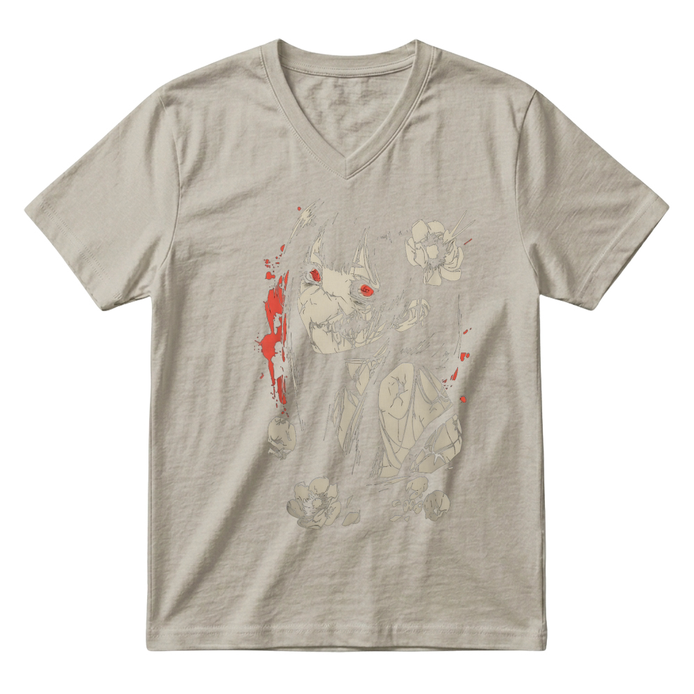 Product Horror Anime Manga, Japan Japanese Creepy Kawaii Goth T Shirt V-Neck T-shirt