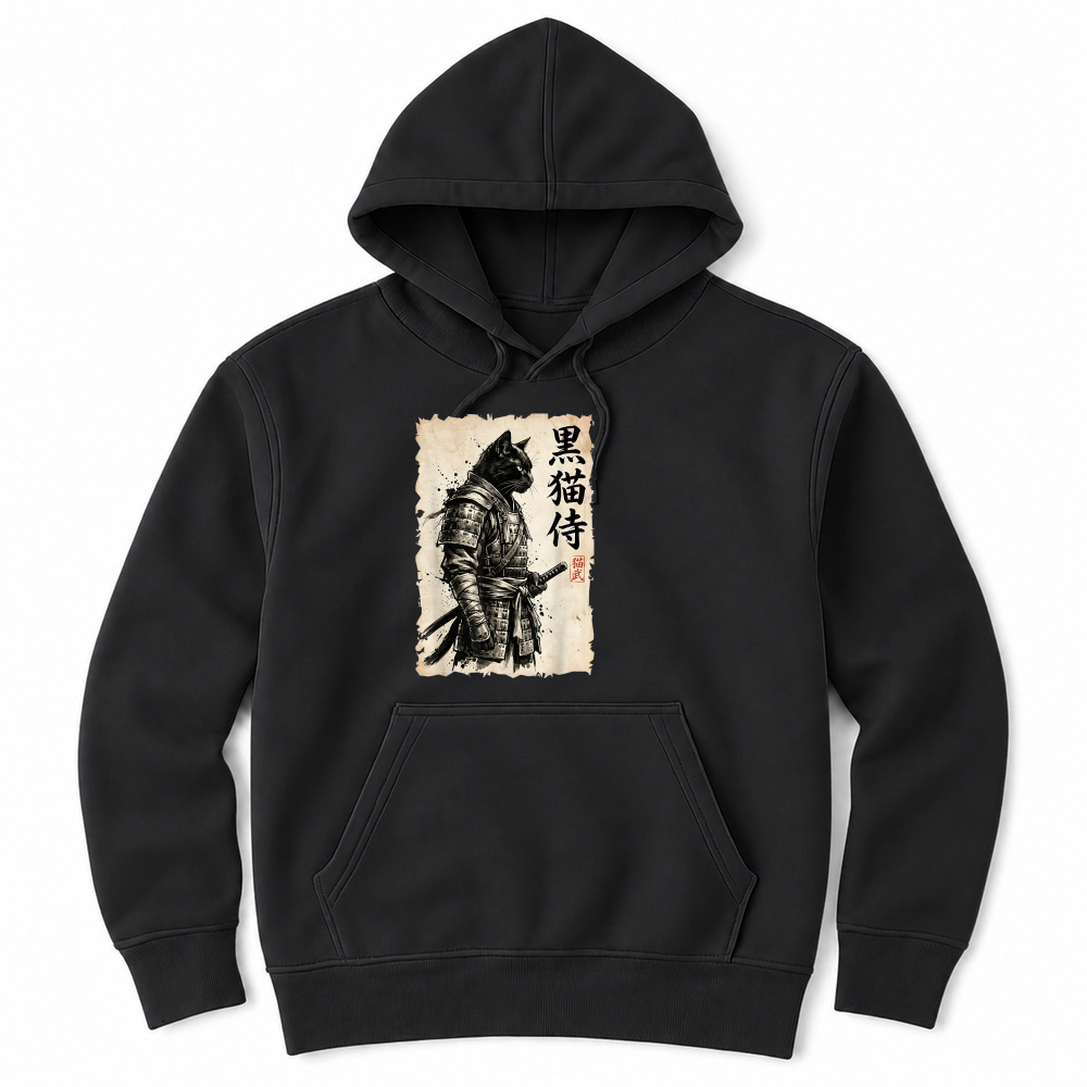 Product Samurai Cat Warrior Anime Japanese Art Kawaii Cat Samurai T Shirt Unisex Hoodie