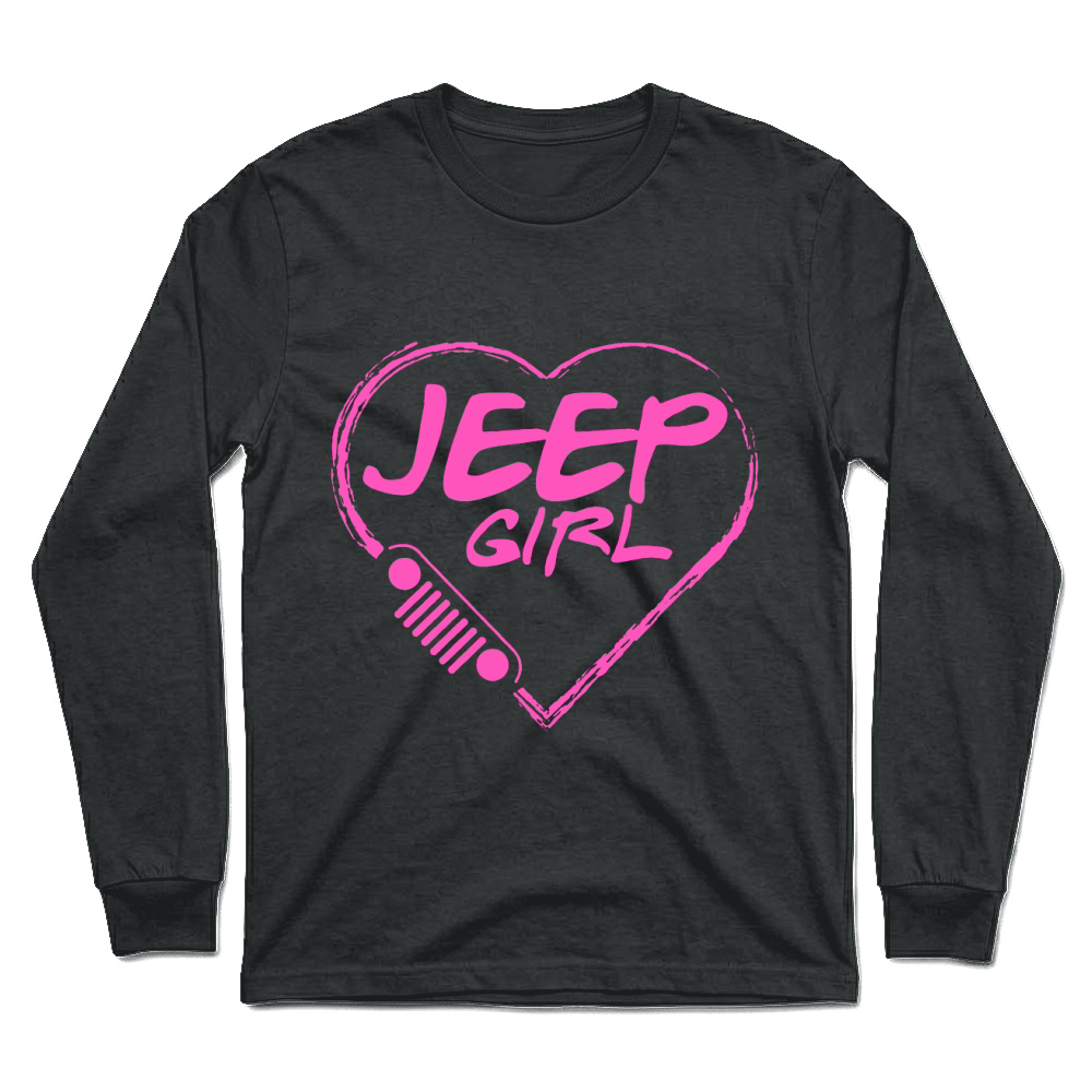 Product Jeep girl - Pink heart lovely T-shirt Women's Long Sleeve Unisex Longsleeve