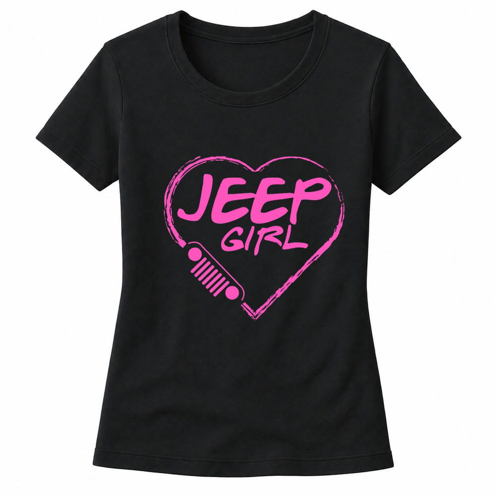 Product Jeep girl - Pink heart lovely T-shirt Women's Long Sleeve Women's T-shirts