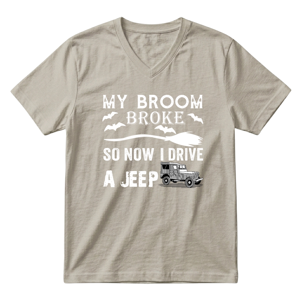Product My Broom Broke So Now I Drive Jeep Shirt halloween Women's T-Shirt V-Neck T-shirt