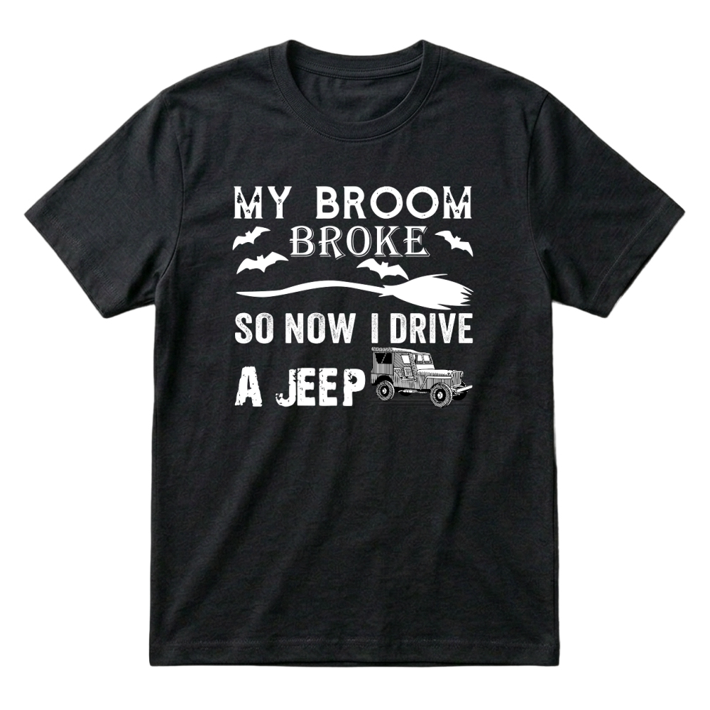 Product My Broom Broke So Now I Drive Jeep Shirt halloween Women's T-Shirt T-Shirt