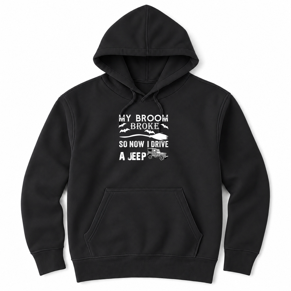 Product My Broom Broke So Now I Drive Jeep Shirt halloween Women's T-Shirt Unisex Hoodie