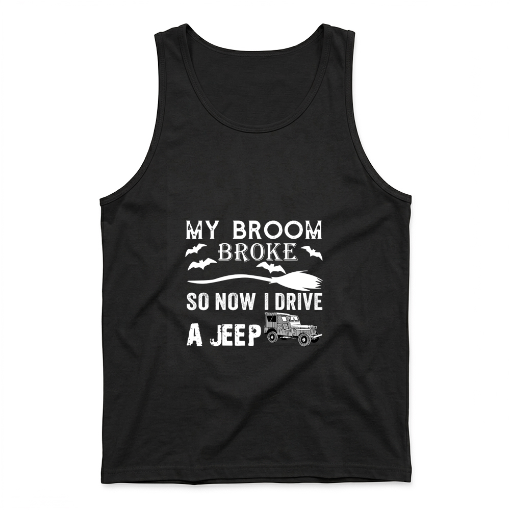 Product My Broom Broke So Now I Drive Jeep Shirt halloween Women's T-Shirt Tank Top
